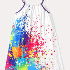 Kid Girl's Tie Dye Spaghetti Strap Dress