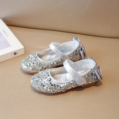 Girl's Sequin Bow Flat Dancing Shoes