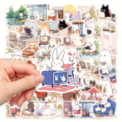 50pcs Small Animal's Stickers for Notebooks Laptops Journals Phones...