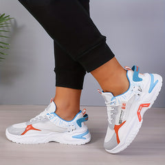 Men's Colour Block Chunky Shoes, Lace Up Sneakers