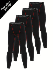 Men's Solid Leggings Active Quick Drying Sports Compression Pants
