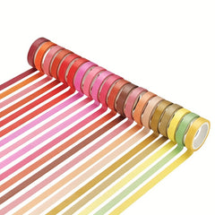 60pcs Random Solid Tape Rainbow Masking Tape Scrapbook Decorative
