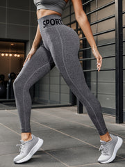 Letter Pattern Fitness Yoga Pants High Waist Running Sports Leggings