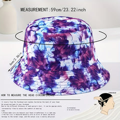 Purple Tie Dye Bucket Hat Lightweight Breathable Fisherman Cap