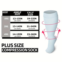3 Pairs Plus Size Compression Socks 15-20 mmHg Wide Calf Comfortable Breathable