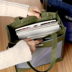 Large Capacity Shoulder Bag with Mesh Bag for Work School College