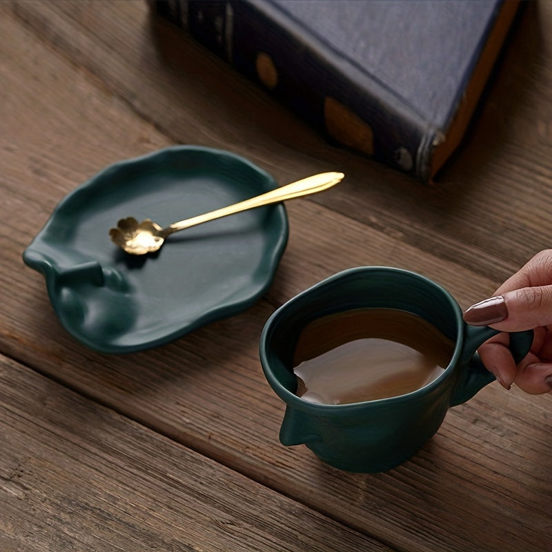 Unique Face Shaped Water Cup With Saucer Creative Coffee Cup Set