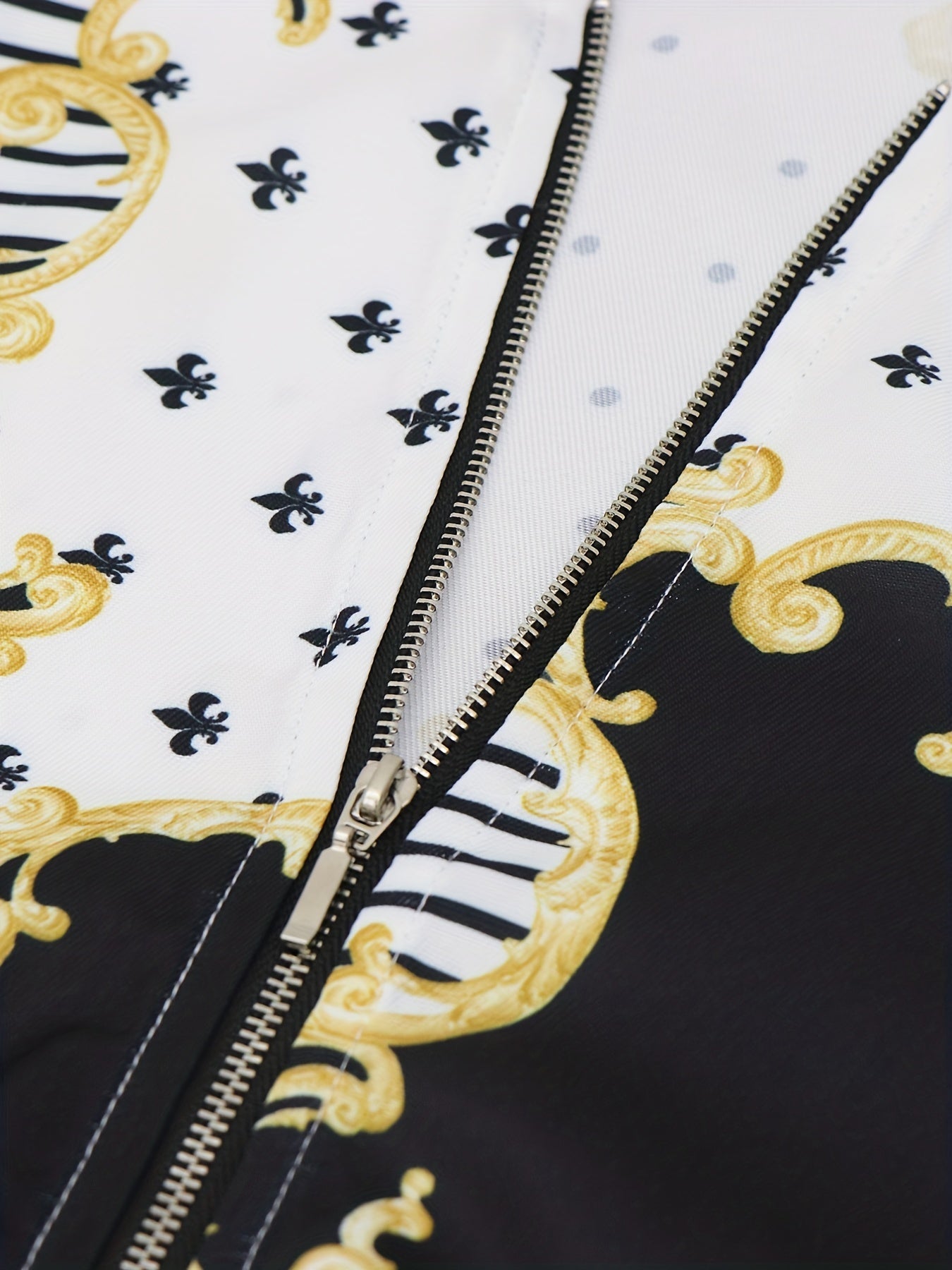 Vintage Graphic Print Zip Up Jacket for Women