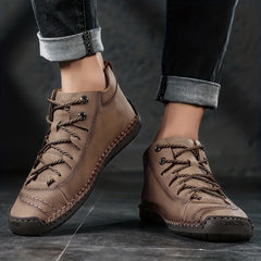 Men's Lace up Boots Casual Walking Shoes PU Leather High Top