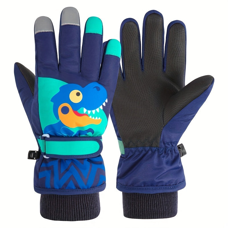 Kids Skiing Gloves Protect Hands Waterproof Winter Gloves