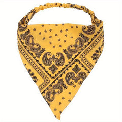 Paisley Print Bandana Candy Elastic Triangle Headscarf Hijab Turban Cap