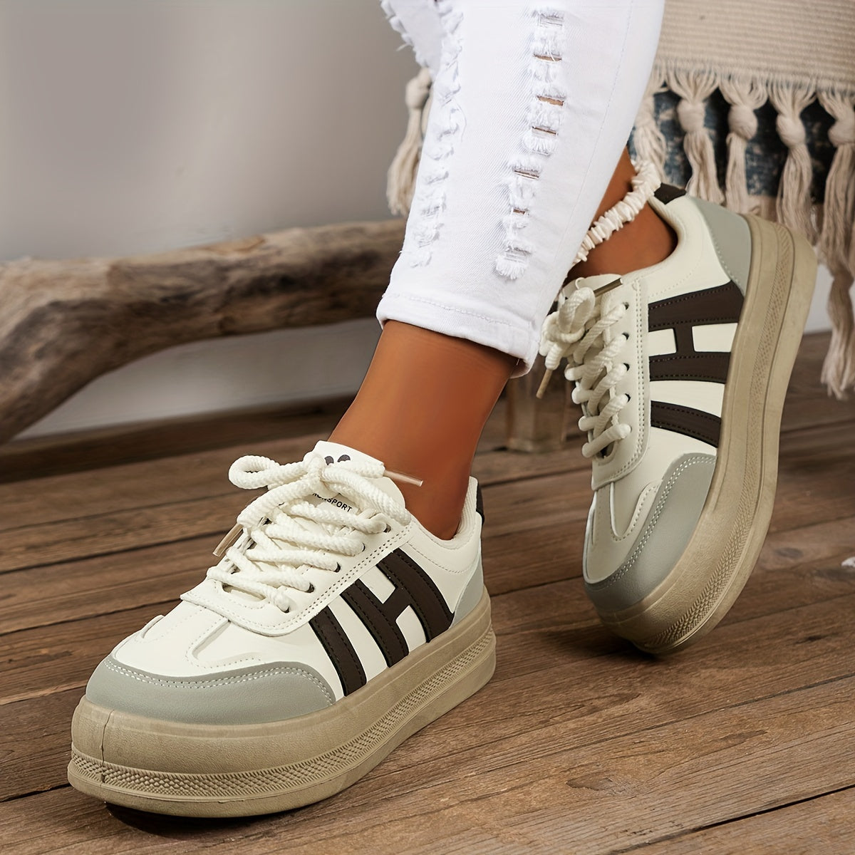 Chunky Mesh Block Sneakers Soft Bottom Shock Absorption