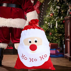 Christmas Golden Velvet Embroidery Gift Bag Santa Claus Large Christmas Decorati