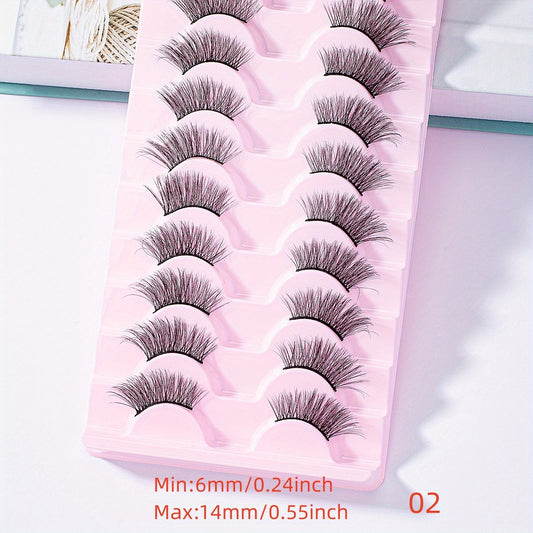 10 Pairs Natural Fluffy Faux Mink Lashes for False Eyelashes Extension