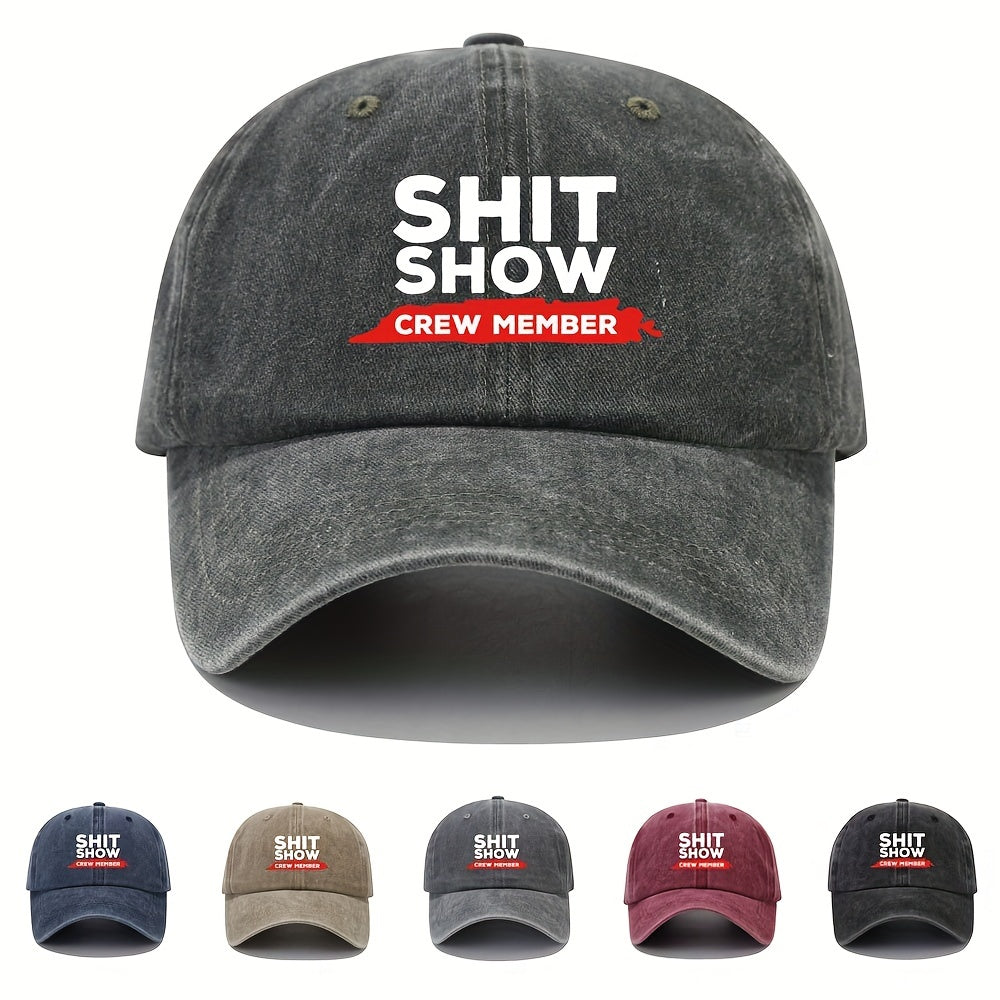 Vintage Letter Printed Baseball Cap Distressed Dad Hat Hip Hop Sun Hats