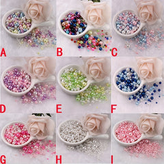 150pcs Mixed 3 8mm Double Hole Pearl Plastic Clothing DIY Accessories