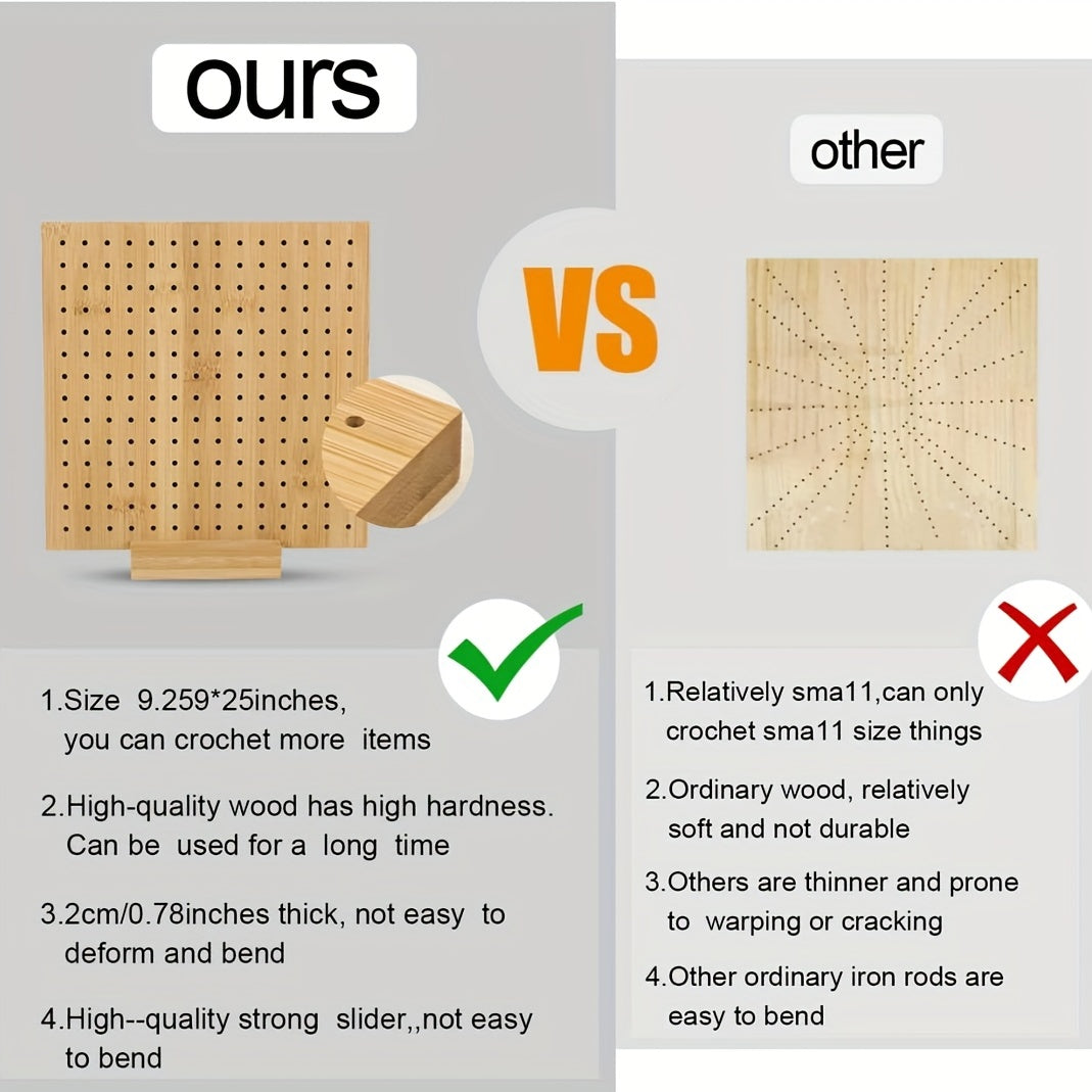 Bamboo Wooden Board for Knitting and Crochet Projects