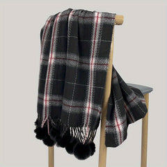 Plaid Scarf Faux Cashmere Shawl Casual Head Wrap Gift For Mother