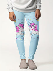 Unicorn Graphic Leggings Girls Thick Leggings For Spring Fall Winter