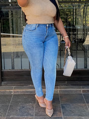 Button Fly High Stretch Skinny Jeans