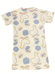 Duck Print NightDress Women's Sleepwear