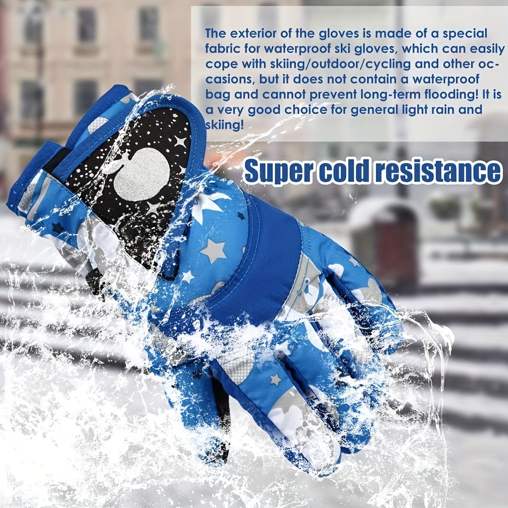 Winter Kids Waterproof Thick Warm Gloves for Outdoor Activities