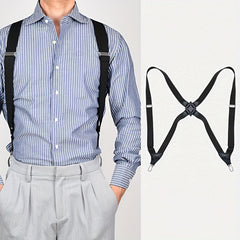 Men's Clip Suspenders Pants Elastic Side Clip