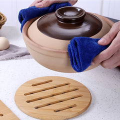 1pc 6pcs Bamboo Coaster Round Hot Pad Insulated Placemat Home Dining Table
