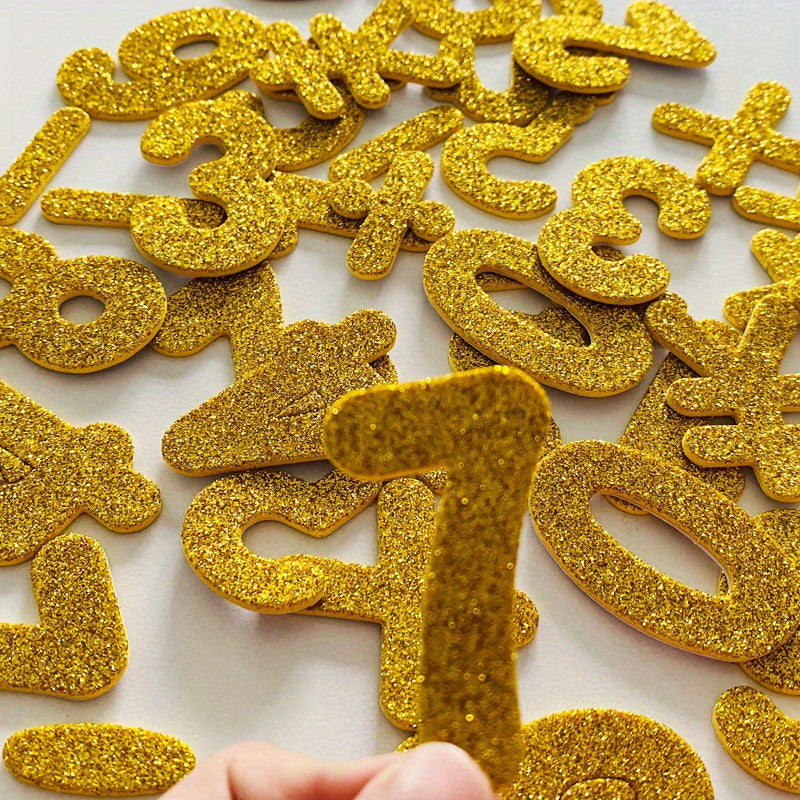 38pcs Glitter Foam Numbers 3D Stickers Assorted Colors DIY Party Supplies