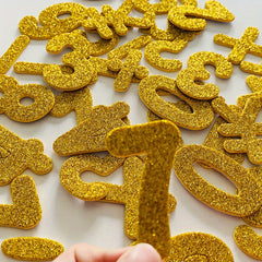 38pcs Glitter Foam Numbers 3D Stickers Assorted Colors DIY Party Supplies