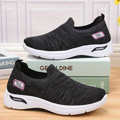 Women's Breathable Knit Slip-On Sneakers Comfortable Outdoor Shoes