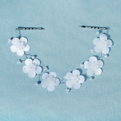 Flower & Pearl Hair Clip Minimalist Headband Bridal Wedding Accessory