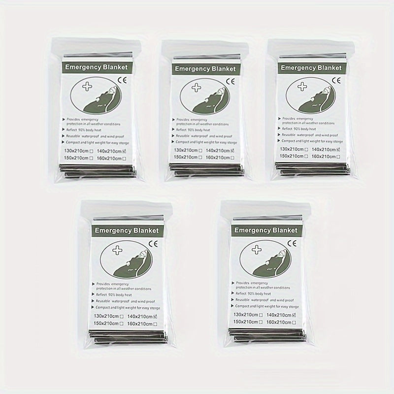 5pcs First Aid Blanket Portable Field Rescue Cold-proof Insulation Blanket