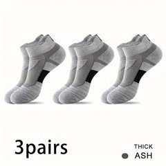 3 Pairs Men's Sports Socks Anti Slip Running Outdoor Thickened Ankle Socks
