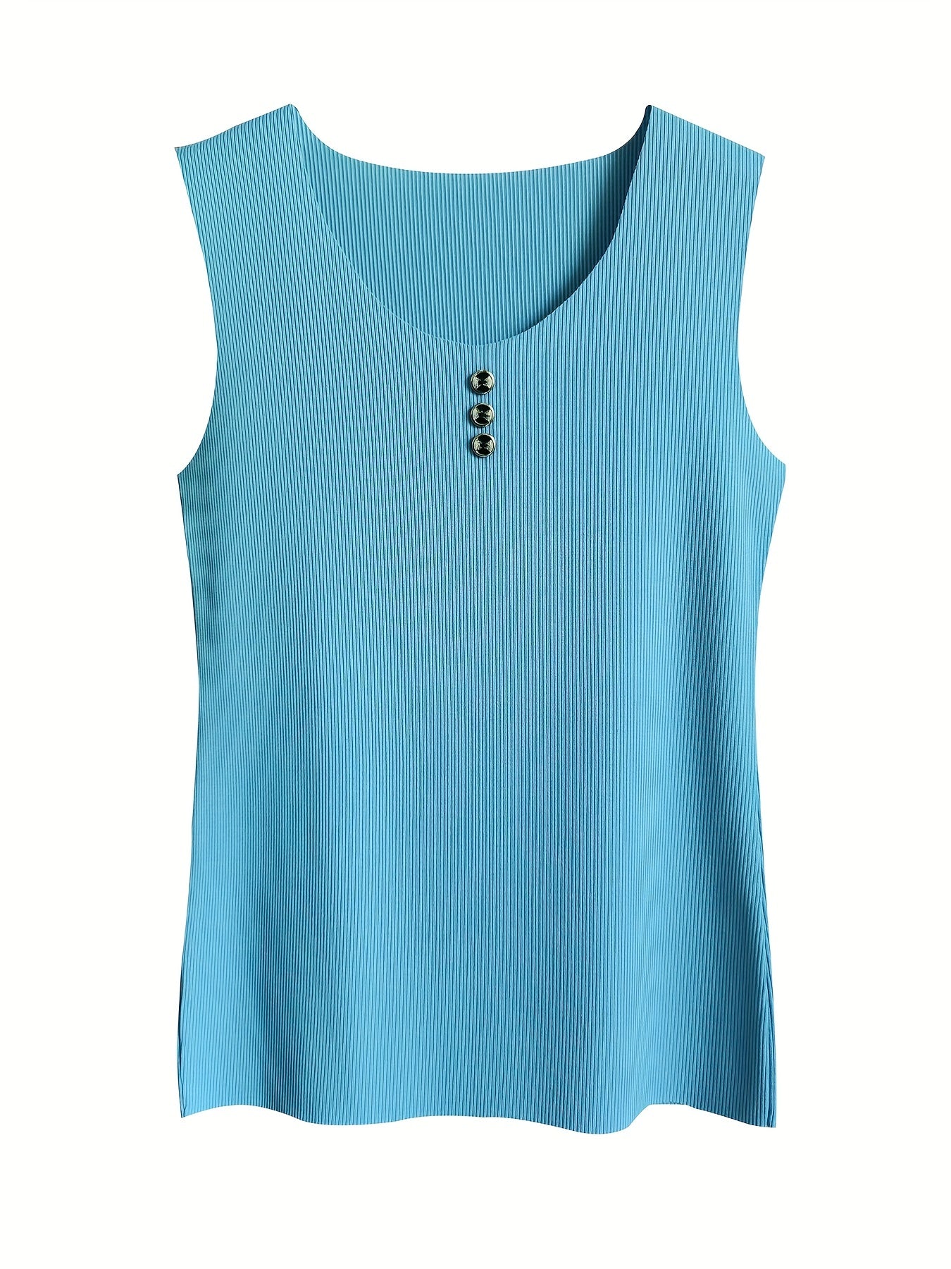 Button Front Sleeveless Tank Top Women's Summer Casual Top