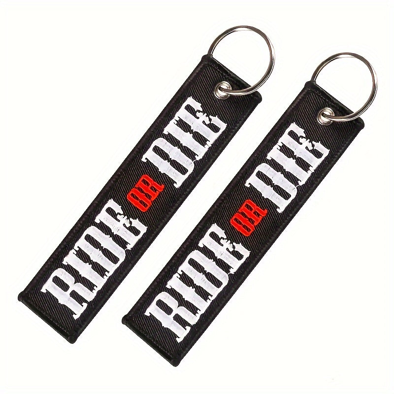 RIDE OR DIE Embroidered Keychain Ornament
