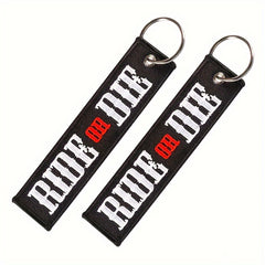 RIDE OR DIE Embroidered Keychain Ornament