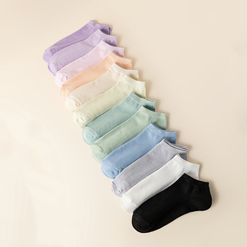 12 Pairs Low Cut Ankle Socks Soft & Lightweight Women's Stockings