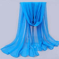 Chiffon Scarf Solid Shawl Sunscreen Head Wrap Hijab Travel Beach Towel