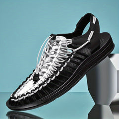 Men's Woven Sandals Durable Non Slip Beach Shoes