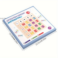 Colorful Wooden Fish Game Find Direction Logic Training Toy with 30 Cards