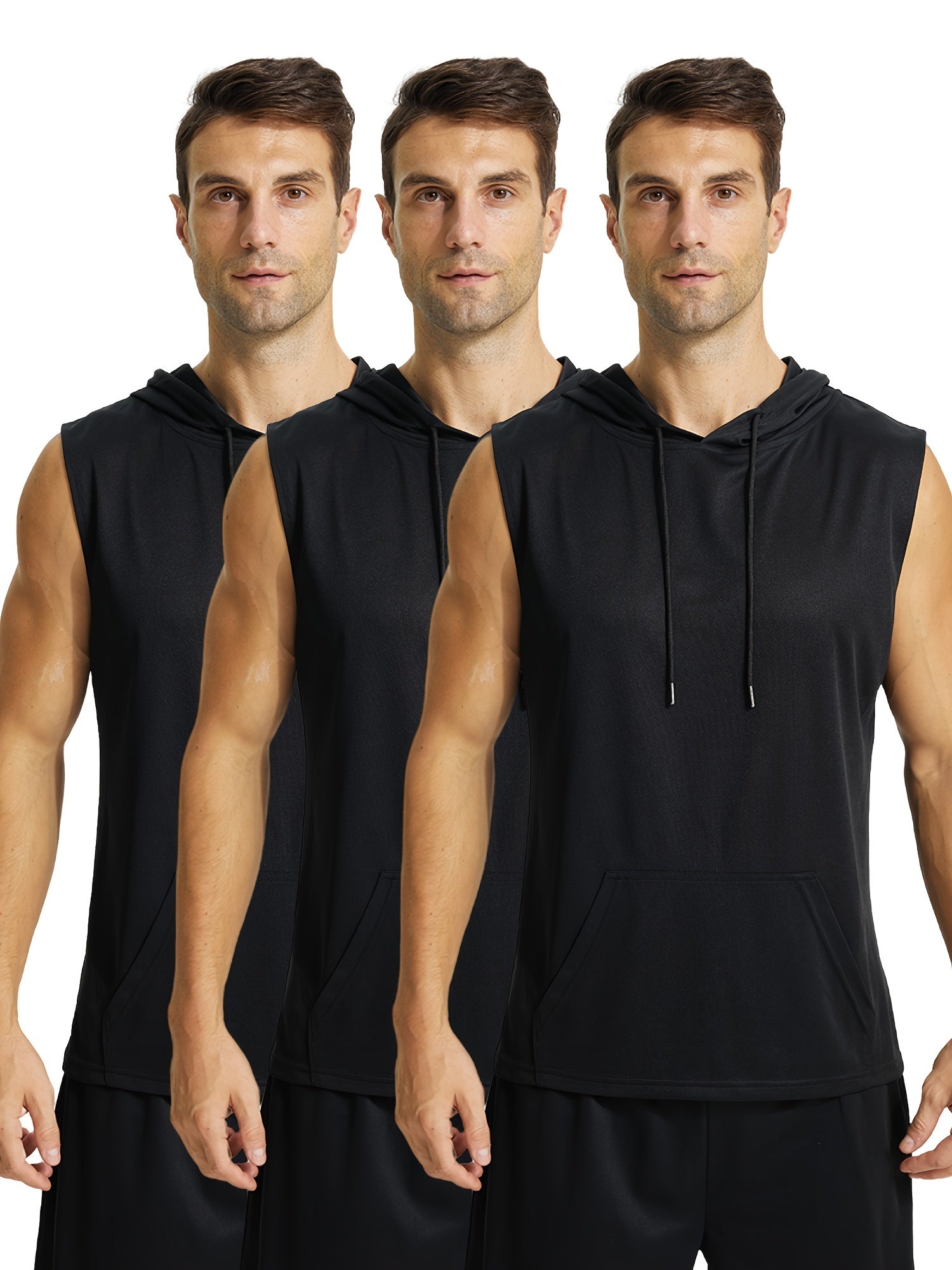 Men's Quick-Dry Breathable Hooded Tank Top for Gym Training