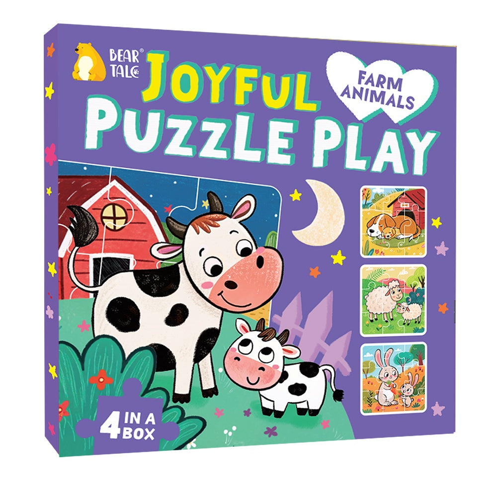 36pcs Farm Animals Jigsaw Puzzle Cow Rabbit Sheep Dog Cartoon Toy for Toddlers