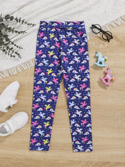 Toddler Girls Rainbow Unicorn Graphic Athletic Leggings