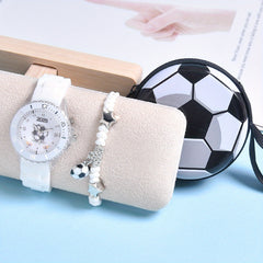 3pcs Silicone Soccer Fan Watch Bands & LED Light Up Wristwatches for Kids