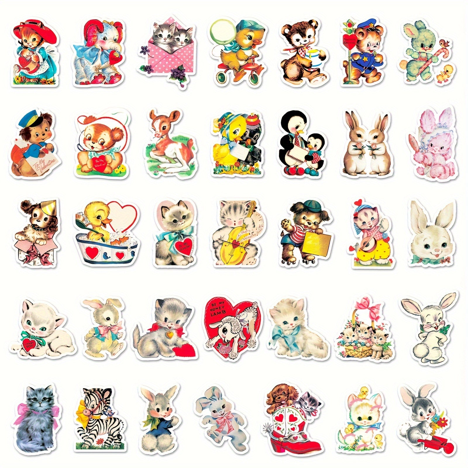 66pcs Cartoon Animal Graffiti Stickers DIY Diary Sticker