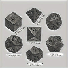 7pcs Metal Polyhedral Dice Set for Board Game
