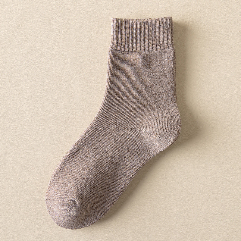 Chunky Knit Crew Socks Warm Winter Cotton Blend Women's Stockings