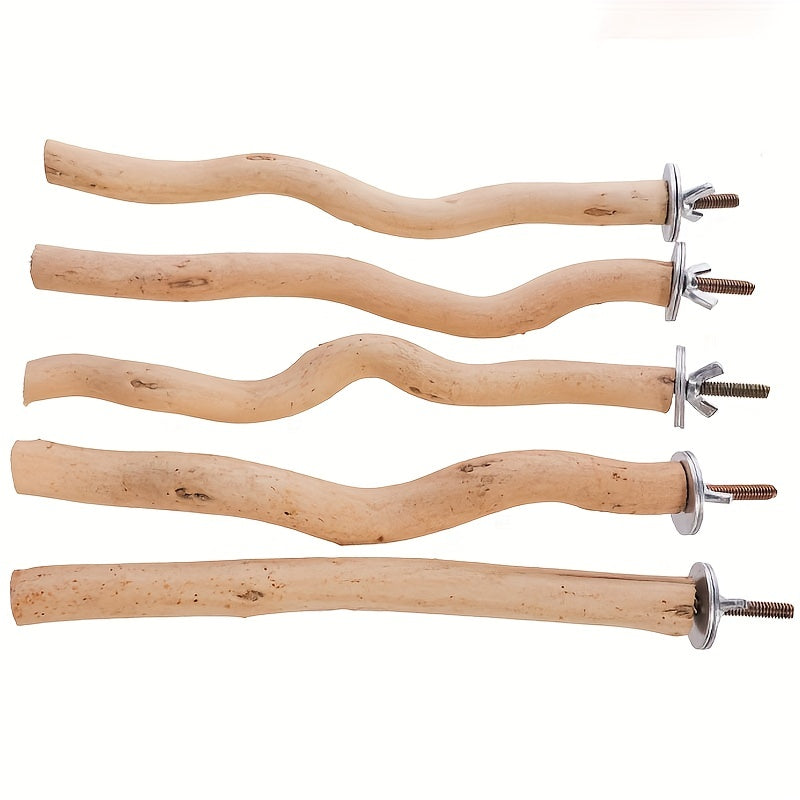 Wooden Bird Station Pole for Parrot Cockatiel Budgerigar