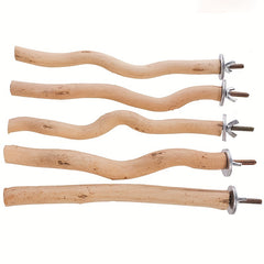 Wooden Bird Station Pole for Parrot Cockatiel Budgerigar